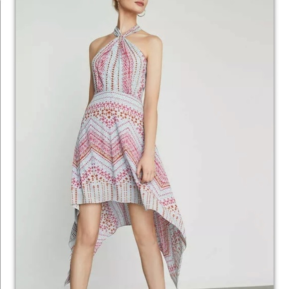 BCBGMAXAZRIA Danela Halter Geometric Dress Size 8 - Picture 3 of 9